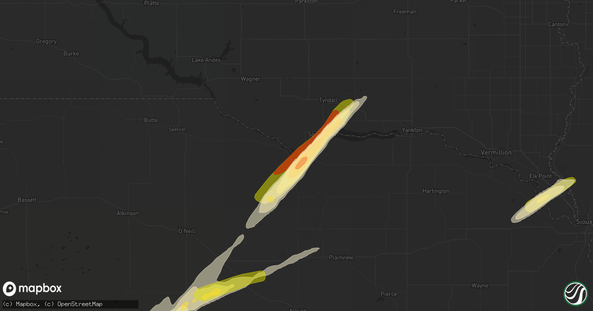 Hail map in Niobrara, NE on March 30, 2023