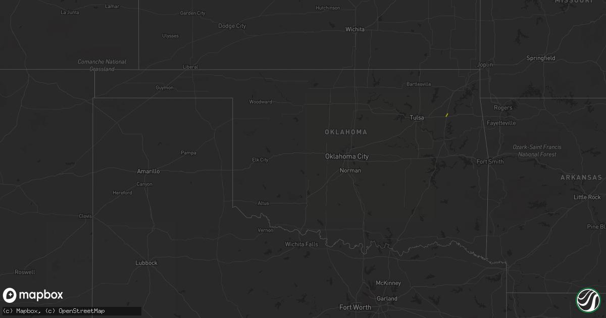 Hail map in Oklahoma on March 30, 2023