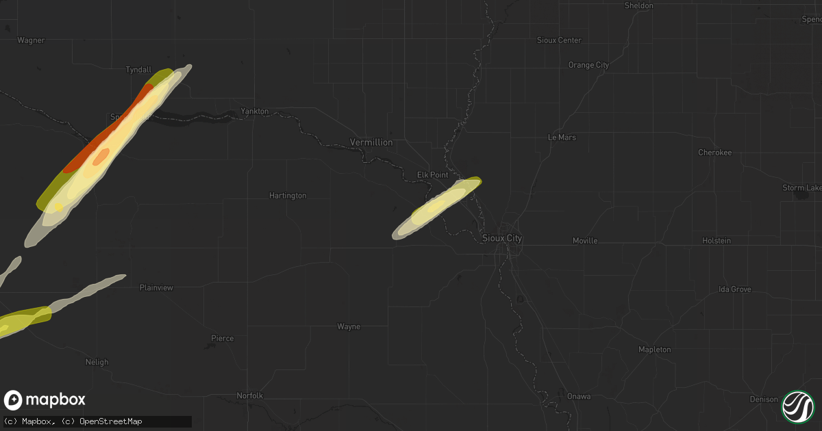 Hail map in Ponca, NE on March 30, 2023