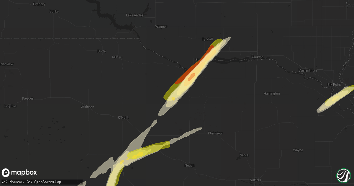 Hail map in Verdigre, NE on March 30, 2023