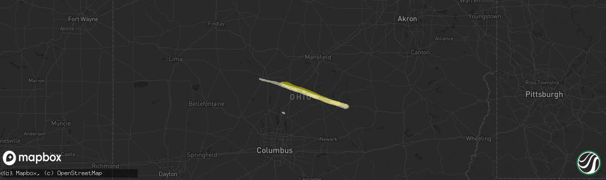 Hail map in Chesterville, OH on March 30, 2024