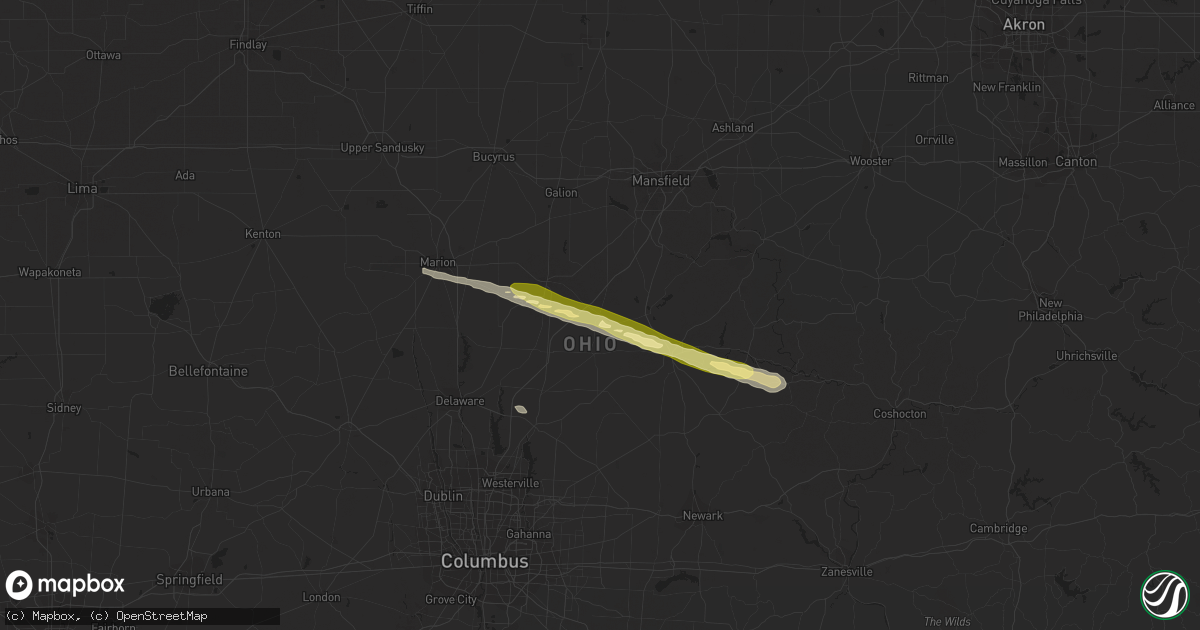 Hail map in Chesterville, OH on March 30, 2024
