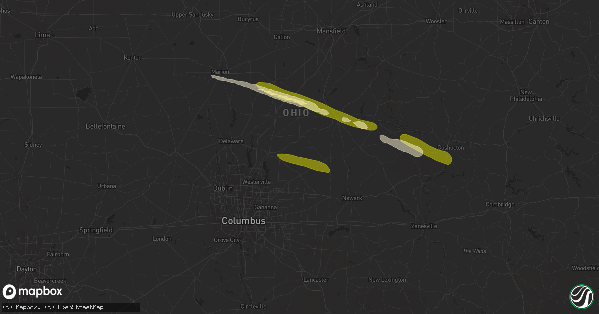 Hail map in Croton, OH on March 30, 2024