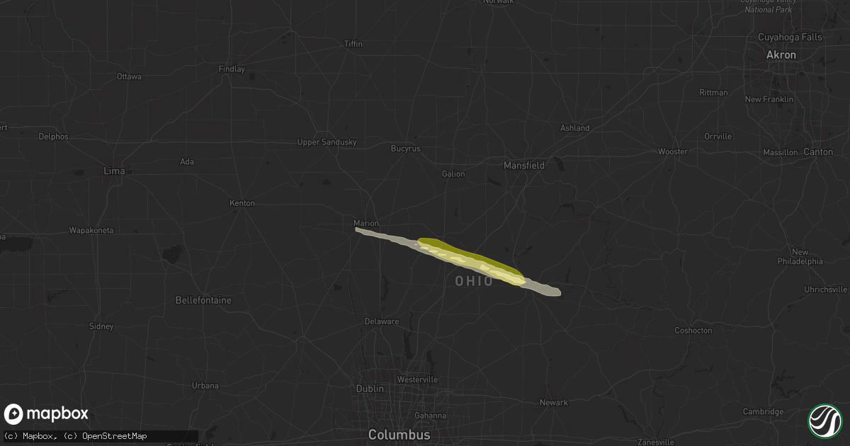 Hail map in Edison, OH on March 30, 2024