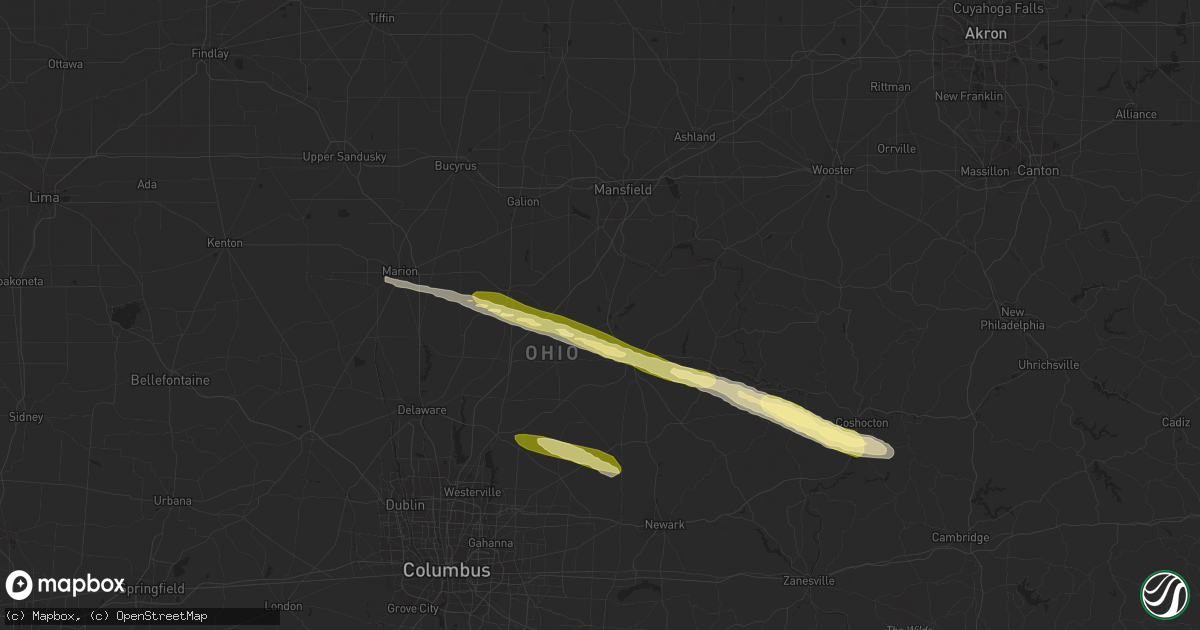 Hail map in Fredericktown, OH on March 30, 2024