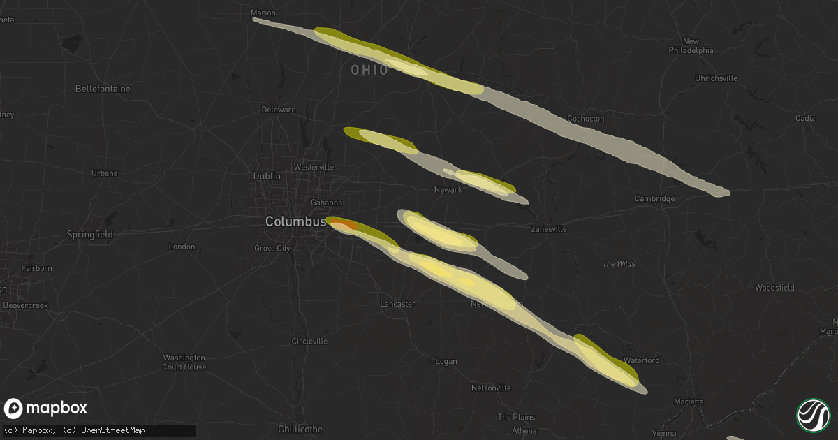 Hail map in Hebron, OH on March 30, 2024