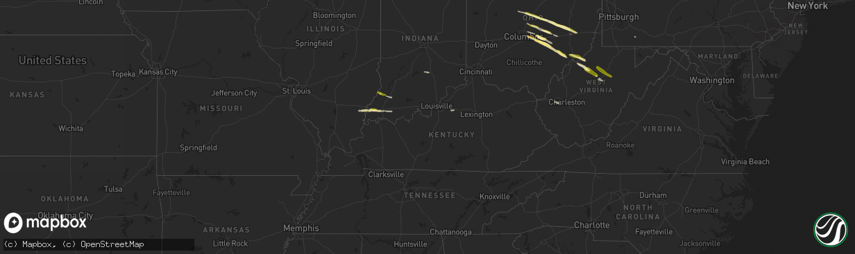 Hail map in Kentucky on March 30, 2024