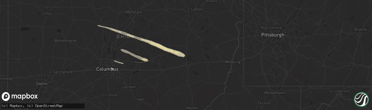 Hail map in Kimbolton, OH on March 30, 2024