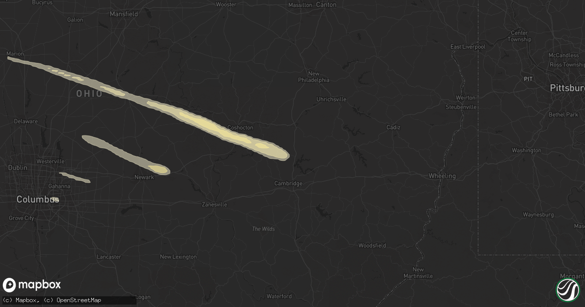 Hail map in Kimbolton, OH on March 30, 2024