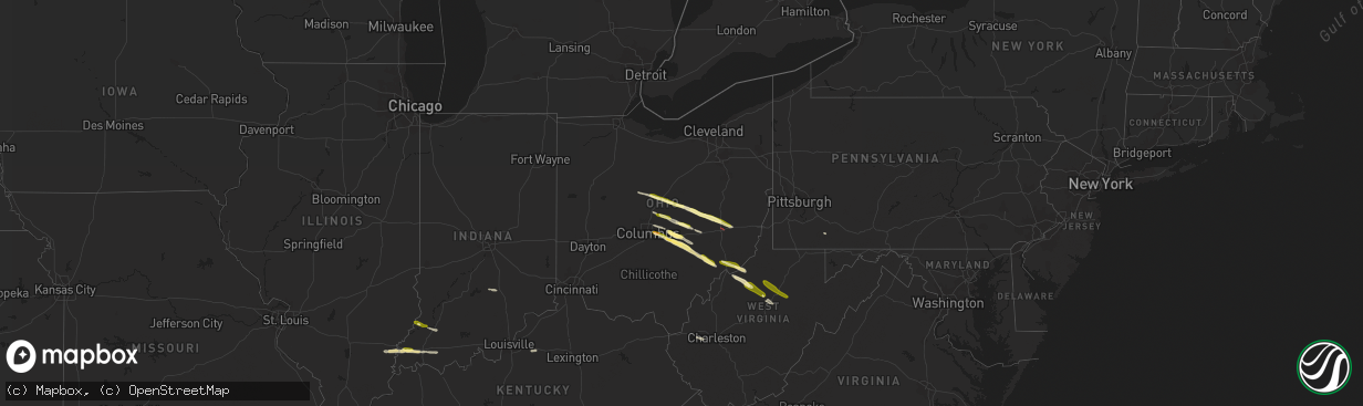 Hail map in Ohio on March 30, 2024