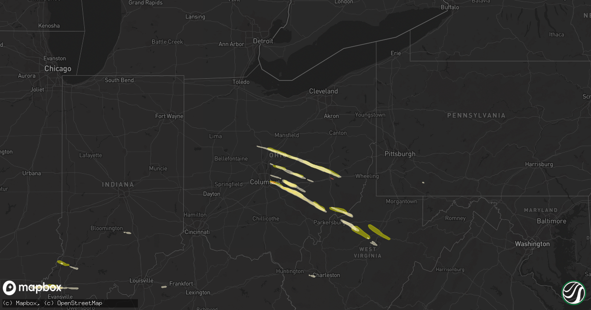 Hail map in Ohio on March 30, 2024