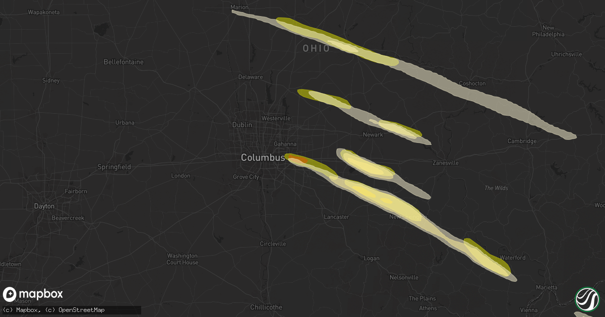 Hail map in Reynoldsburg, OH on March 30, 2024