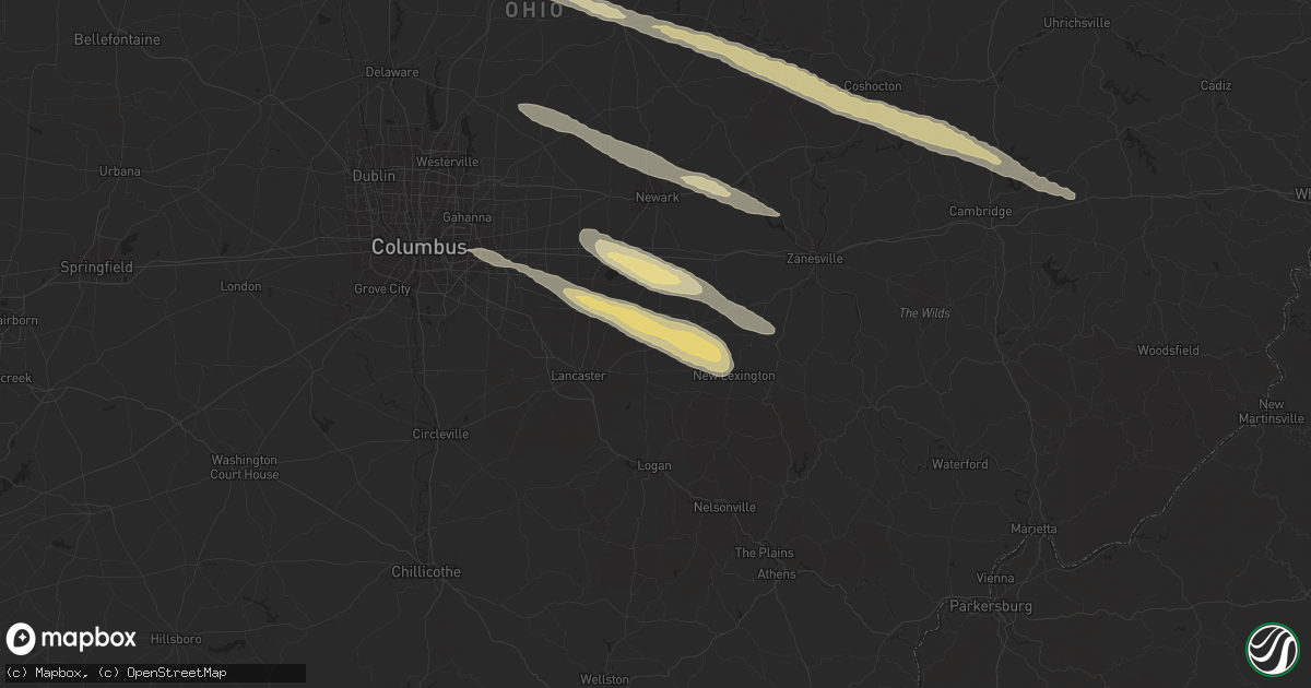 Hail map in Rushville, OH on March 30, 2024