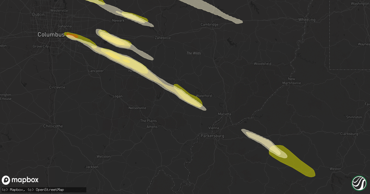 Hail map in Stockport, OH on March 30, 2024