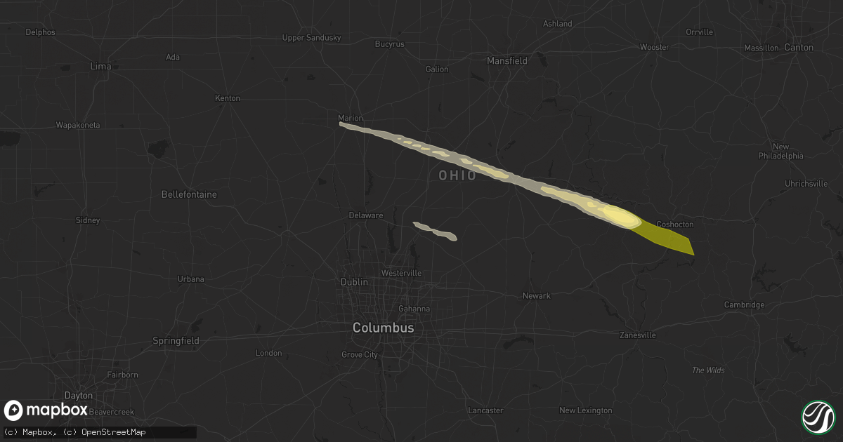 Hail map in Sunbury, OH on March 30, 2024