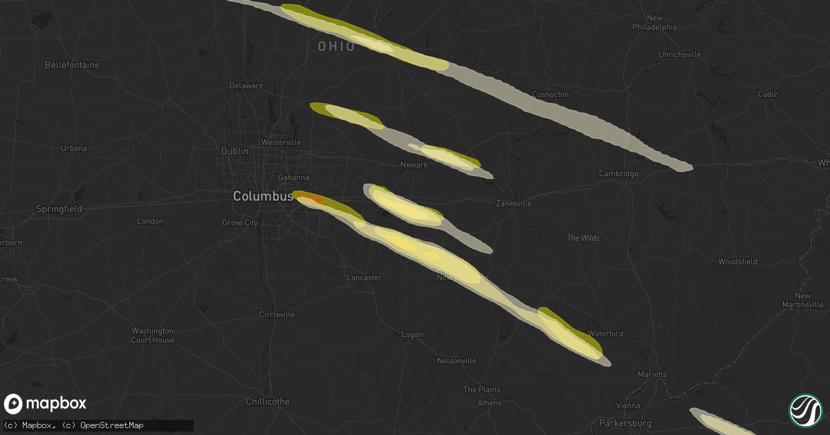 Hail map in Thornville, OH on March 30, 2024