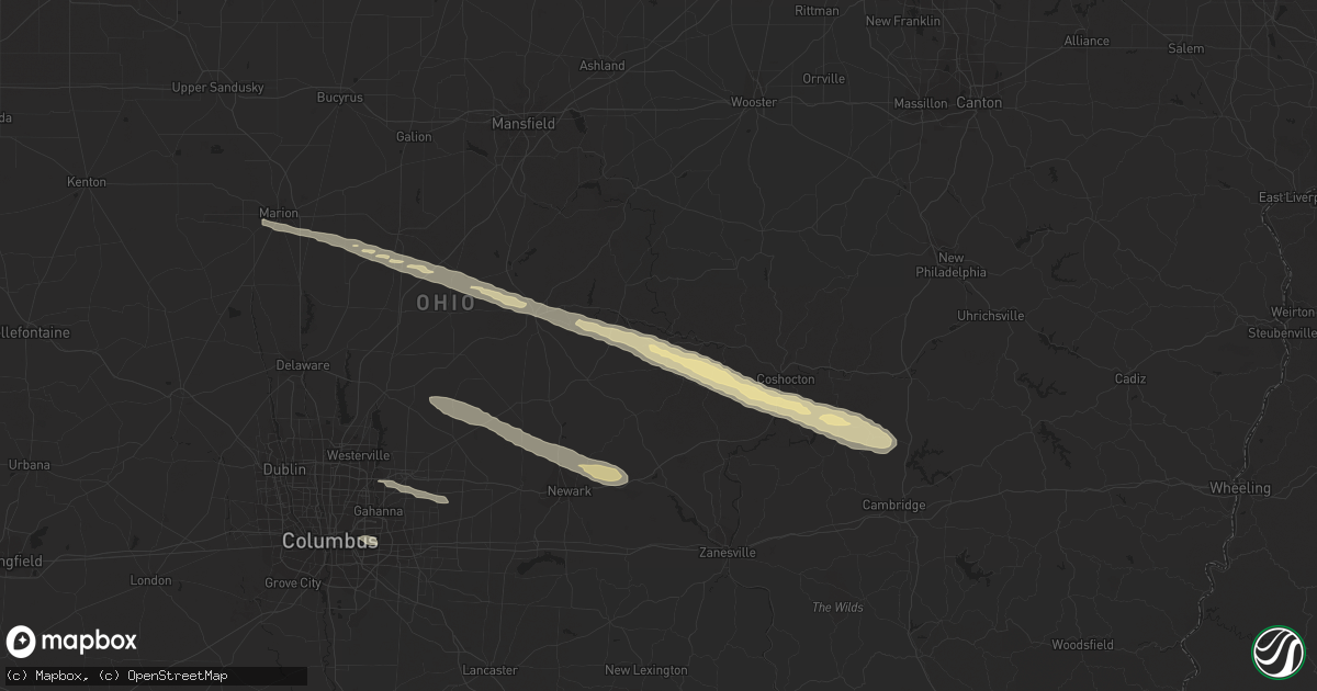 Hail map in Walhonding, OH on March 30, 2024