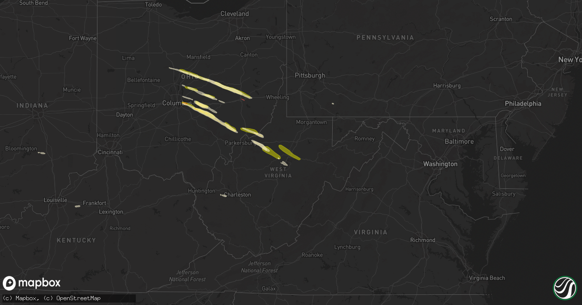 Hail map in West Virginia on March 30, 2024
