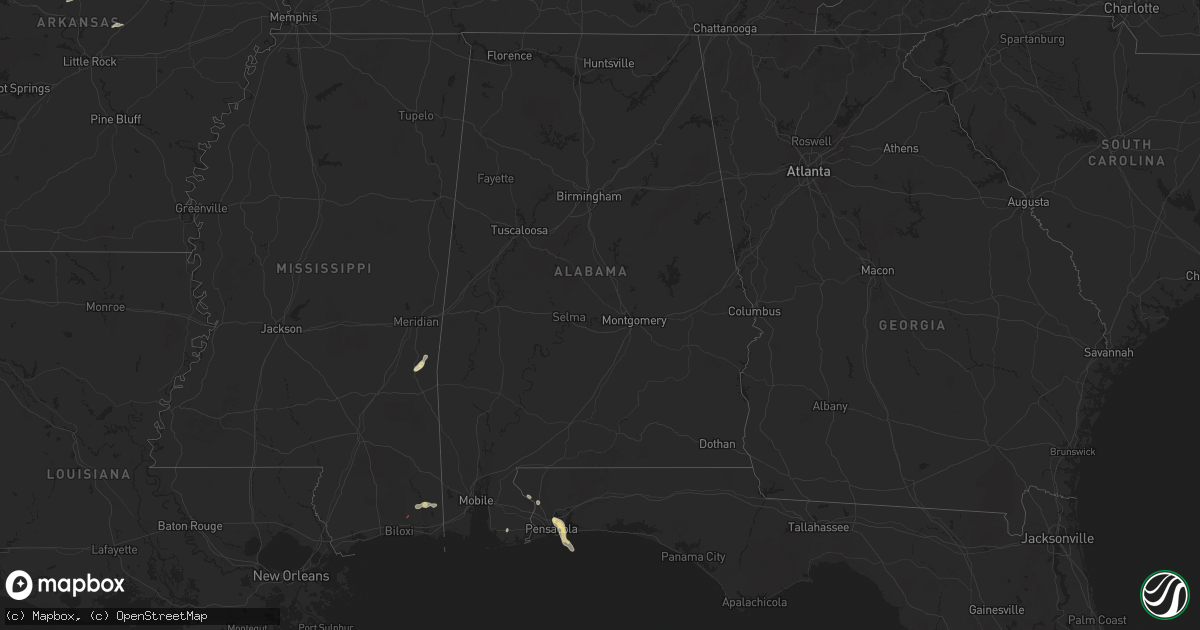 Hail map in Alabama on March 30, 2025