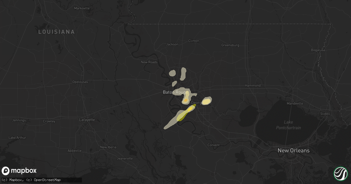 Hail map in Baton Rouge, LA on March 30, 2025