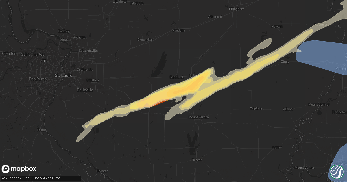 Hail map in Centralia, IL on March 30, 2025