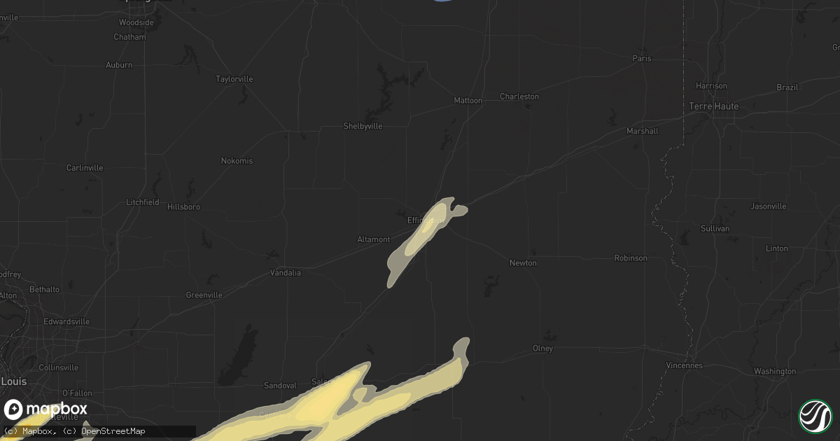 Hail map in Effingham, IL on March 30, 2025