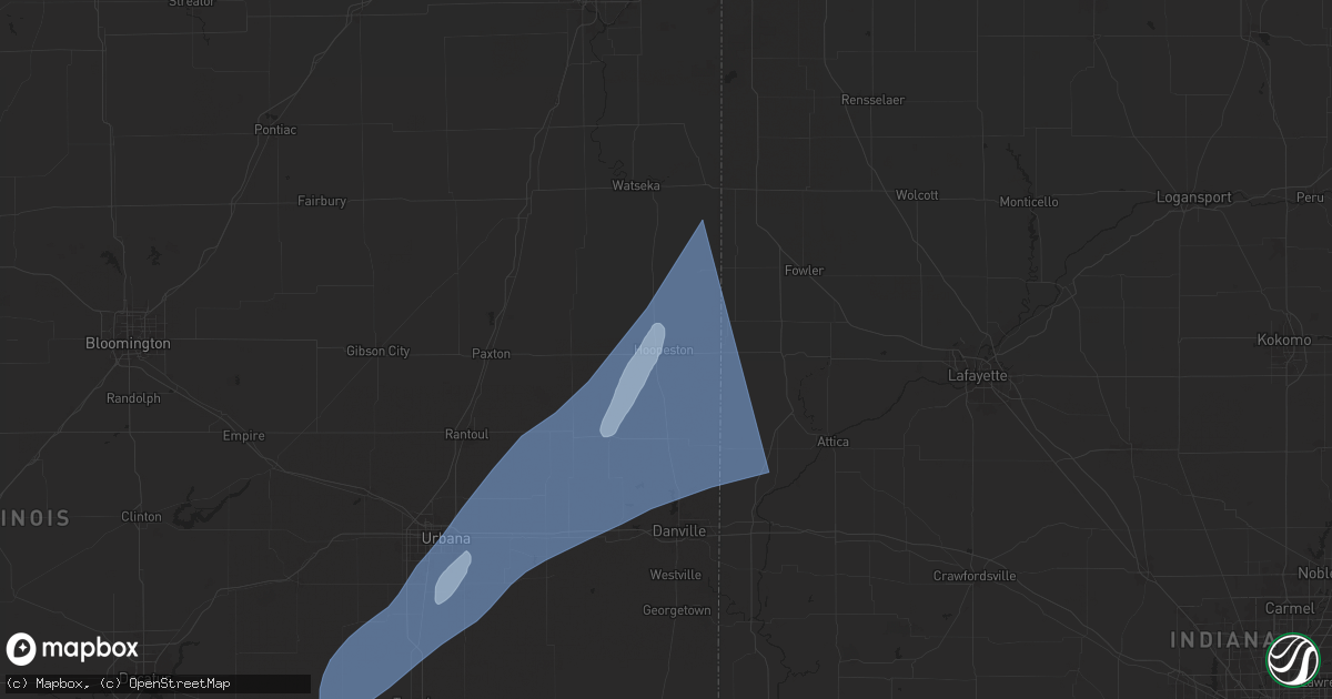 Hail map in Hoopeston, IL on March 30, 2025