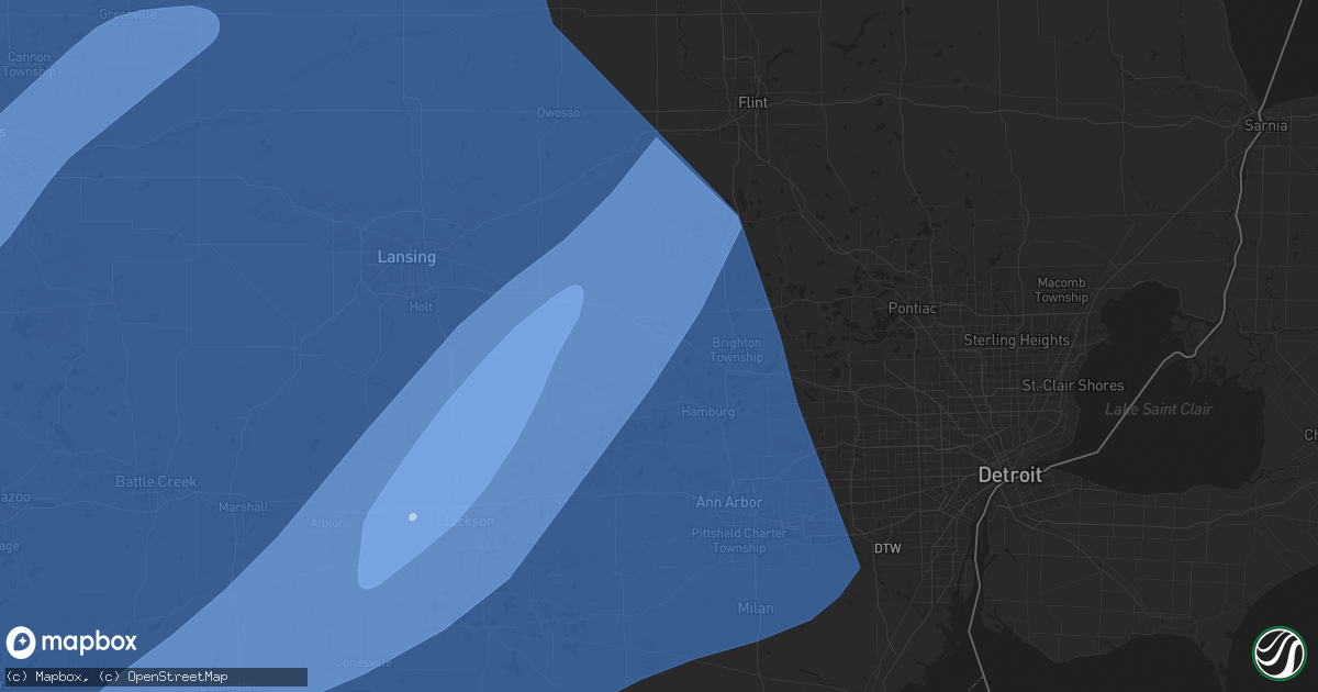 Hail map in Howell, MI on March 30, 2025
