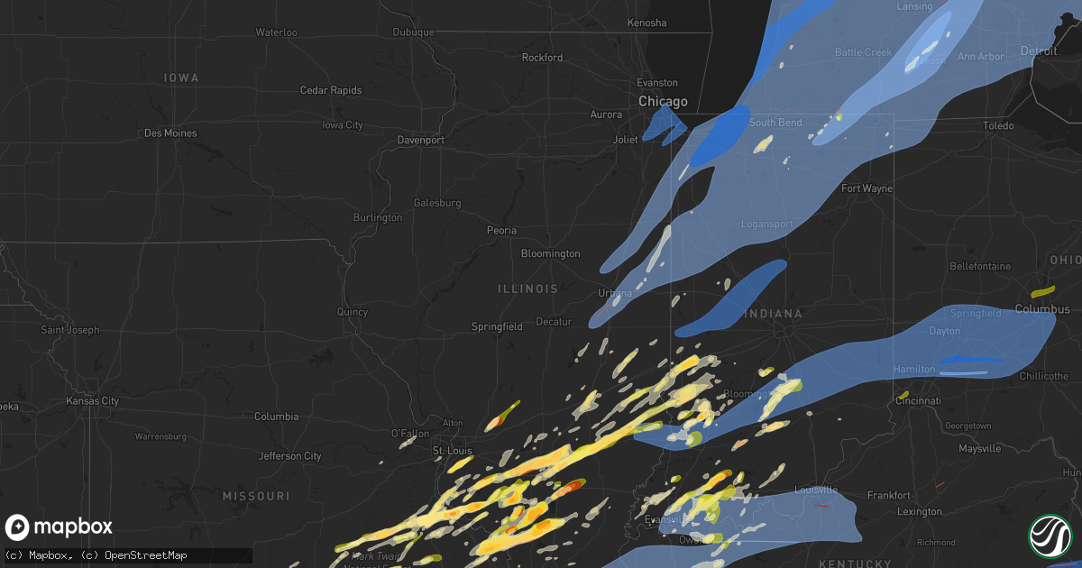 Hail map in Illinois on March 30, 2025