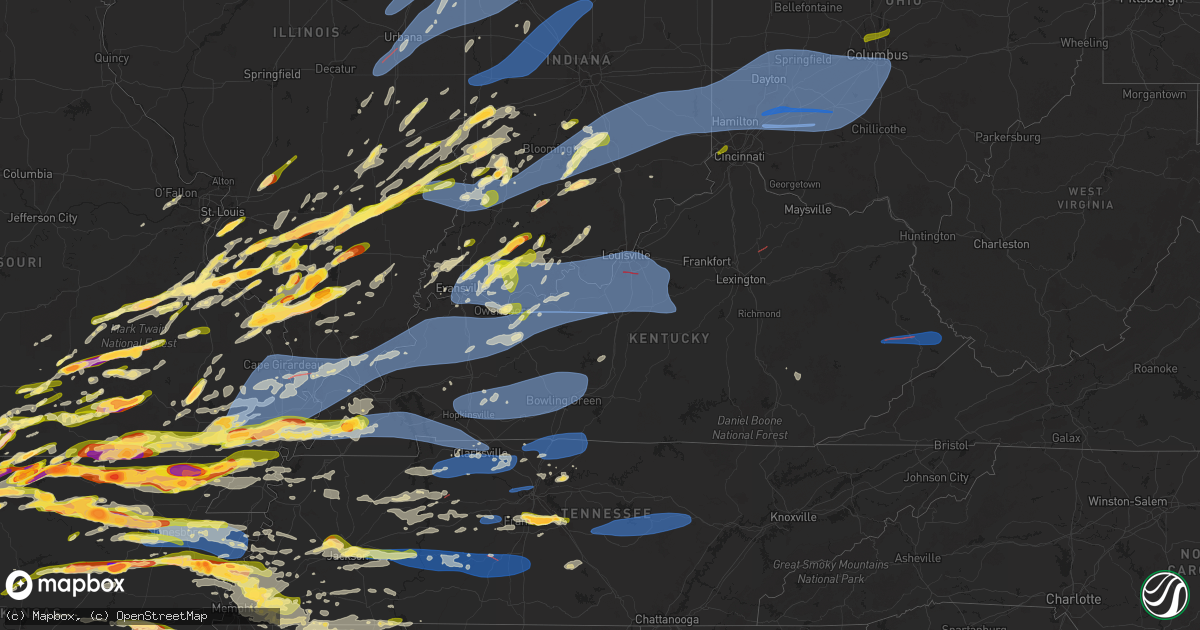 Hail map in Kentucky on March 30, 2025