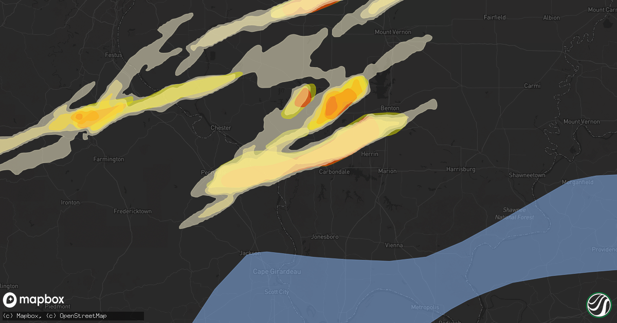 Hail map in Murphysboro, IL on March 30, 2025