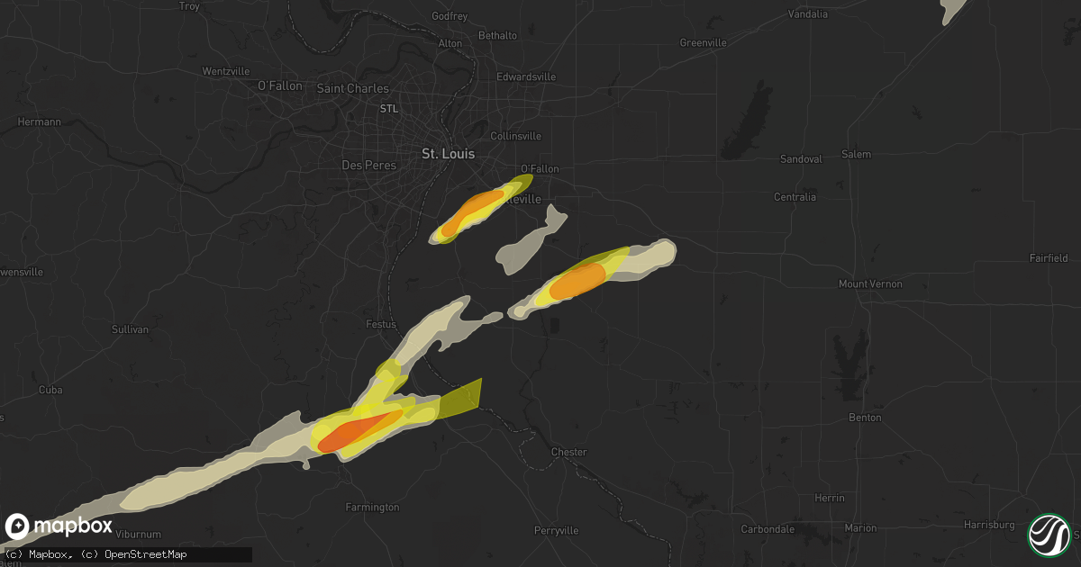 Hail map in New Athens, IL on March 30, 2025