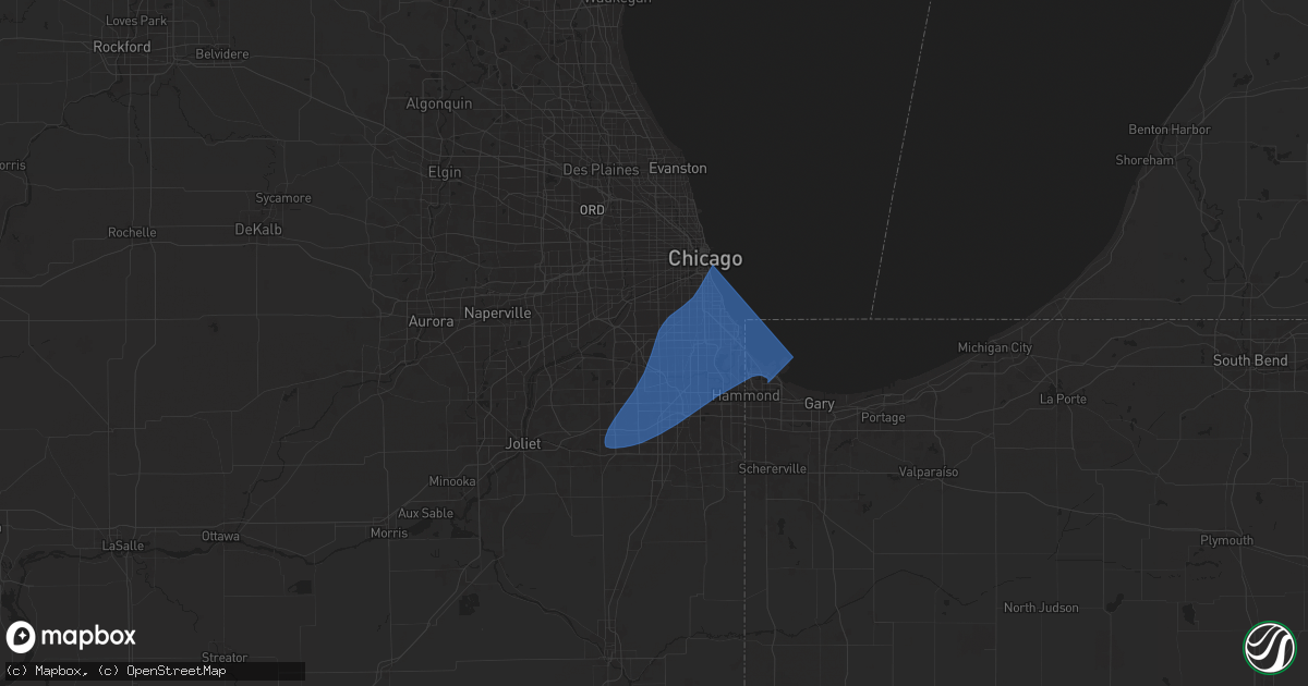 Hail map in Oak Lawn, IL on March 30, 2025