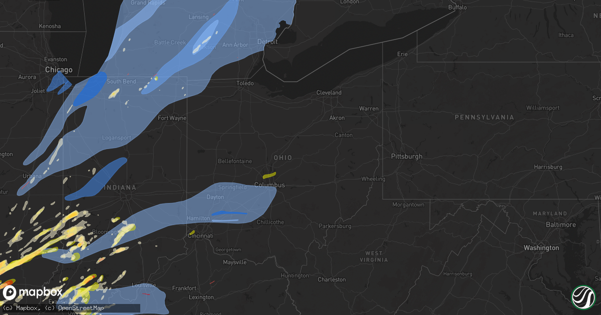 Hail map in Ohio on March 30, 2025