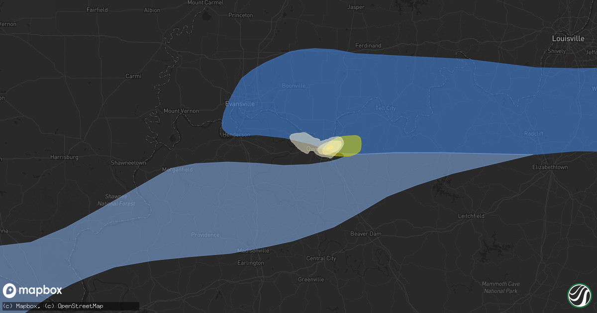 Hail map in Owensboro, KY on March 30, 2025