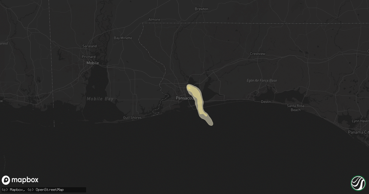 Hail map in Pensacola, FL on March 30, 2025