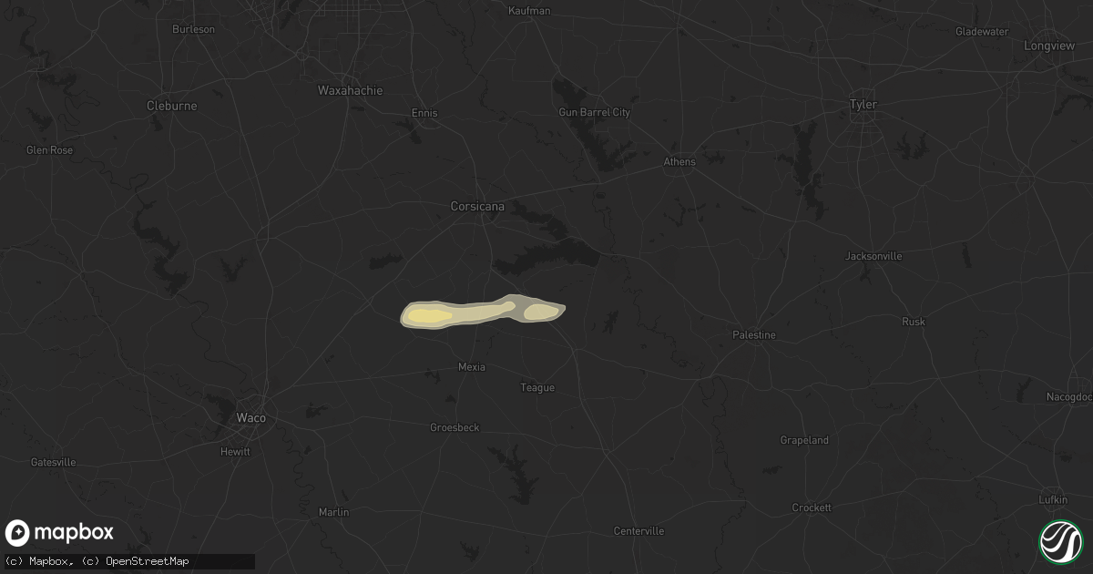 Hail map in Streetman, TX on March 30, 2025