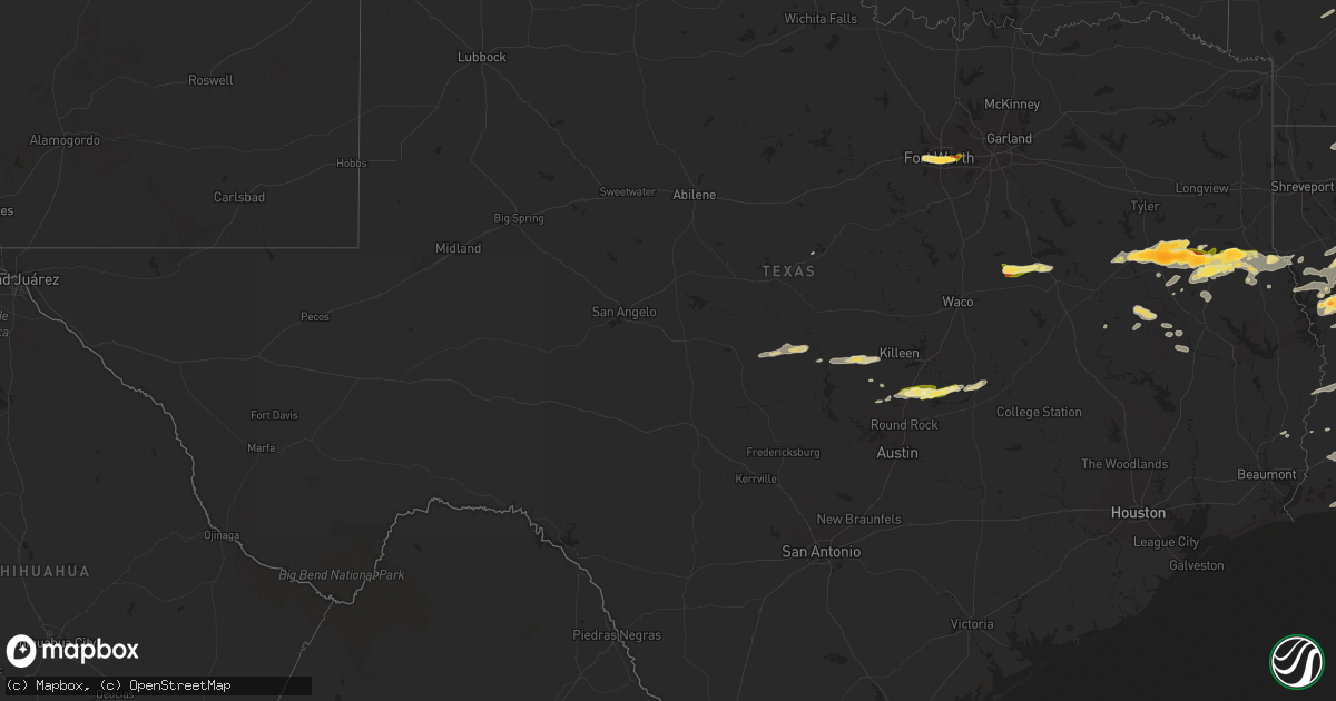 Hail map in Texas on March 30, 2025