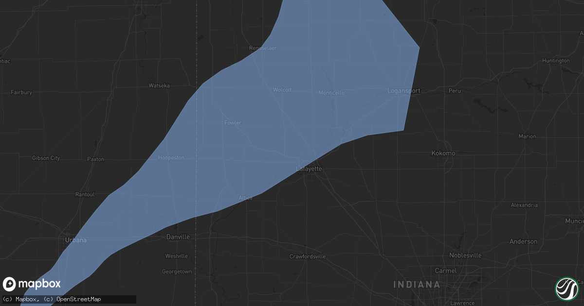 Hail map in West Lafayette, IN on March 30, 2025