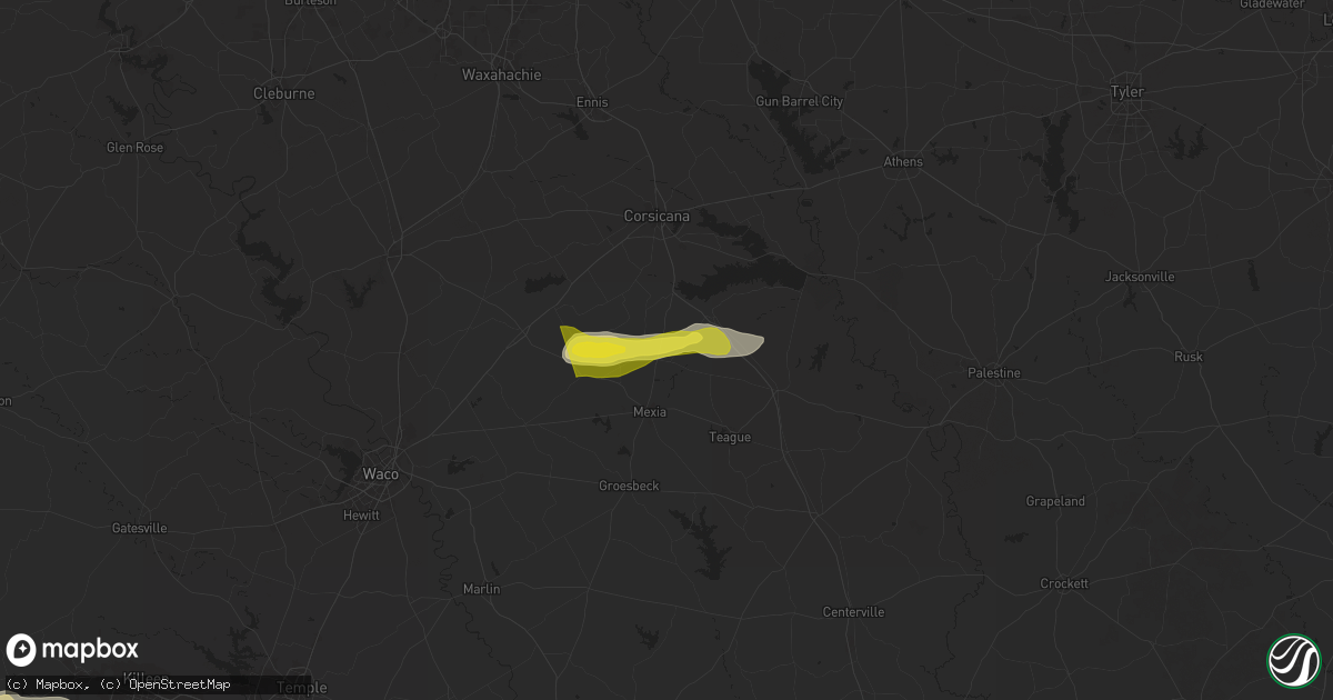Hail map in Wortham, TX on March 30, 2025