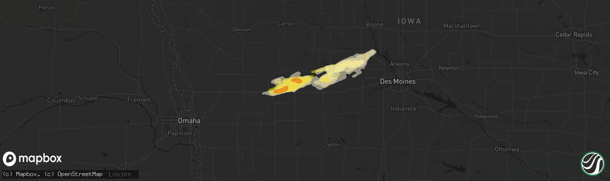 Hail map in Adair, IA on March 30, 2026