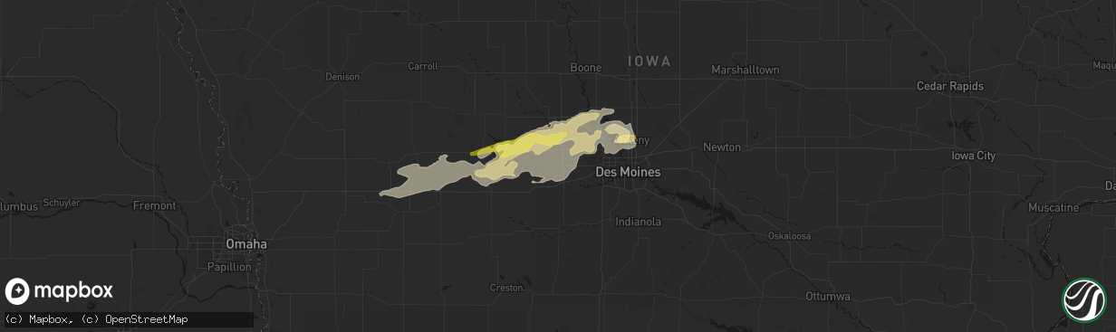 Hail map in Adel, IA on March 30, 2026
