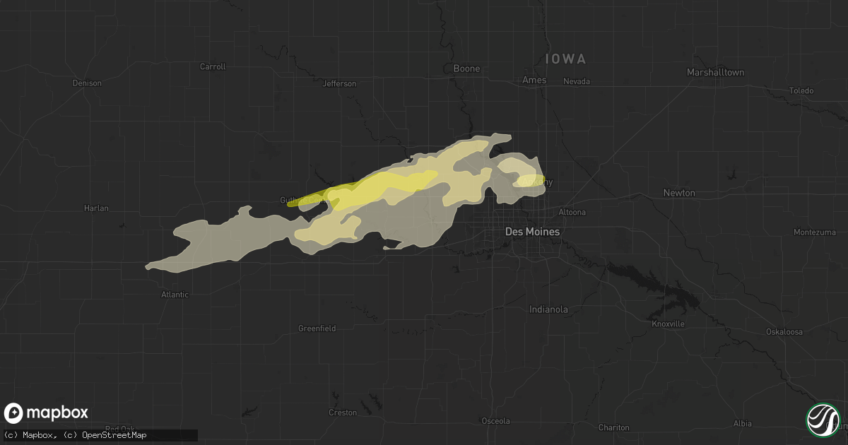 Hail map in Adel, IA on March 30, 2026