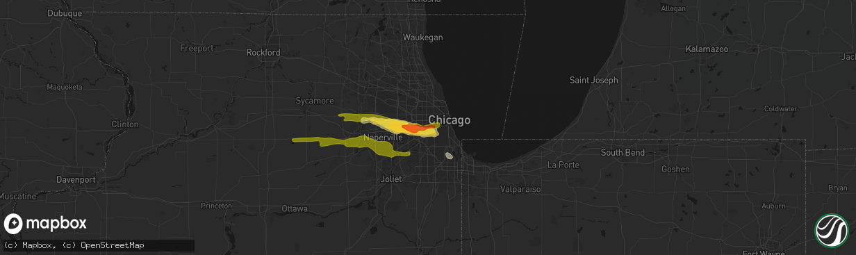Hail map in Berwyn, IL on March 30, 2026