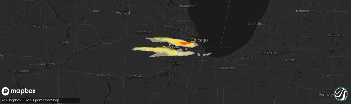 Hail map in Bolingbrook, IL on March 30, 2026