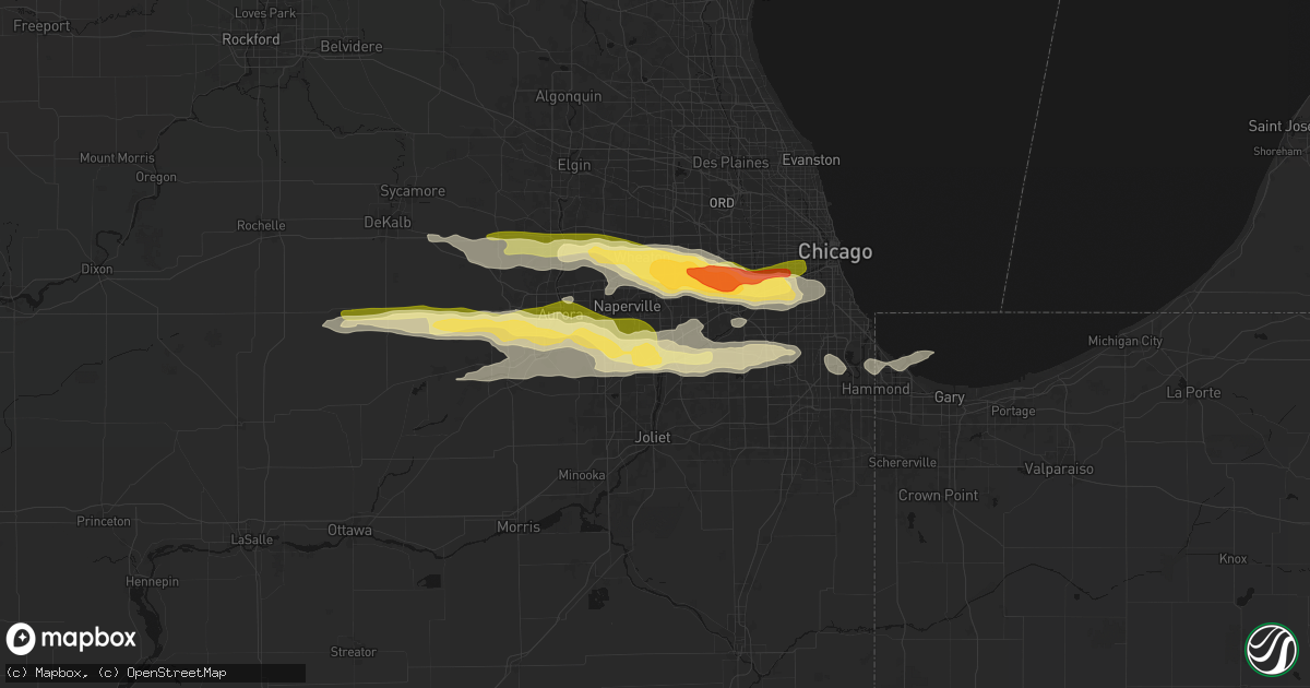Hail map in Bolingbrook, IL on March 30, 2026