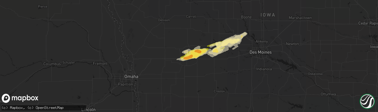 Hail map in Brayton, IA on March 30, 2026