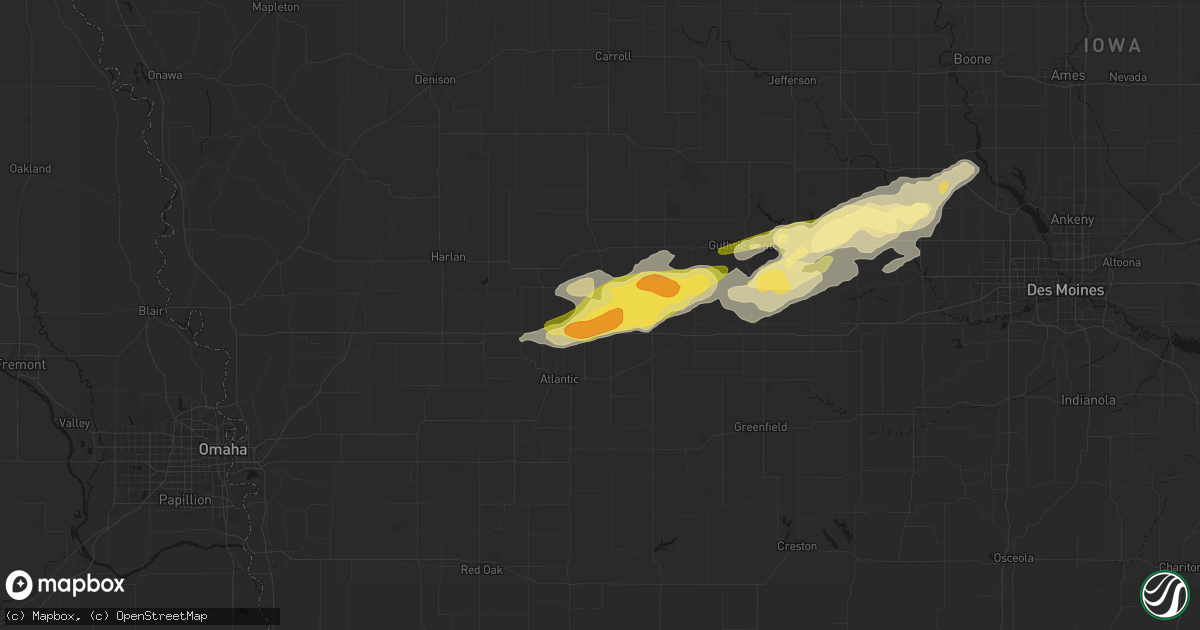 Hail map in Brayton, IA on March 30, 2026