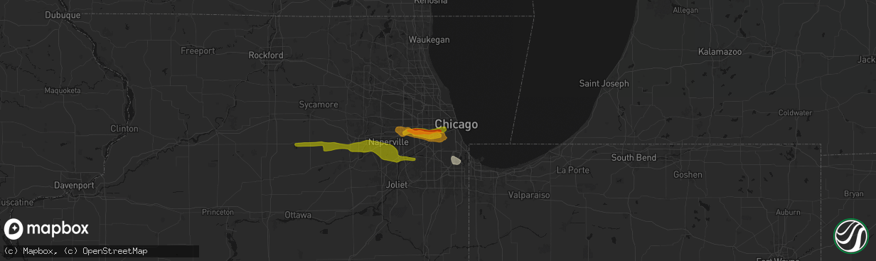 Hail map in Cicero, IL on March 30, 2026