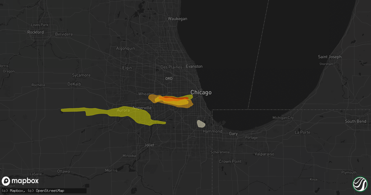 Hail map in Cicero, IL on March 30, 2026